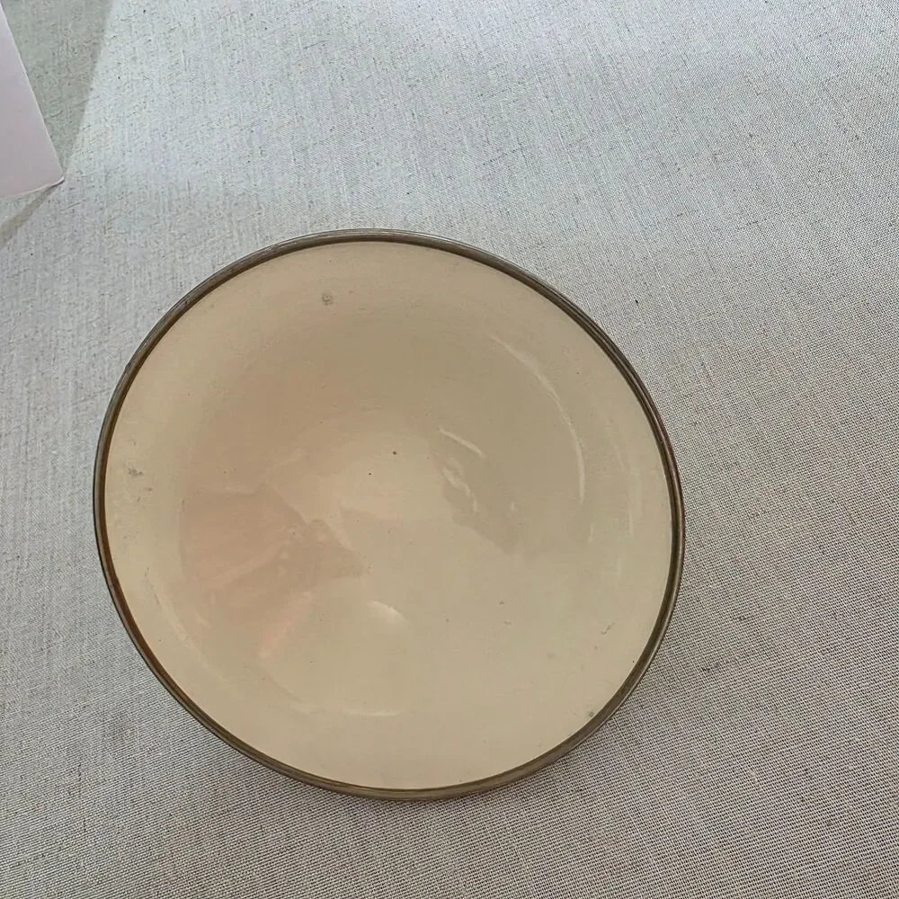 Vintage 1983 La Cuisine Gailstyn-Sutton Cream Enamel Pot Dutch Oven Brass Lid